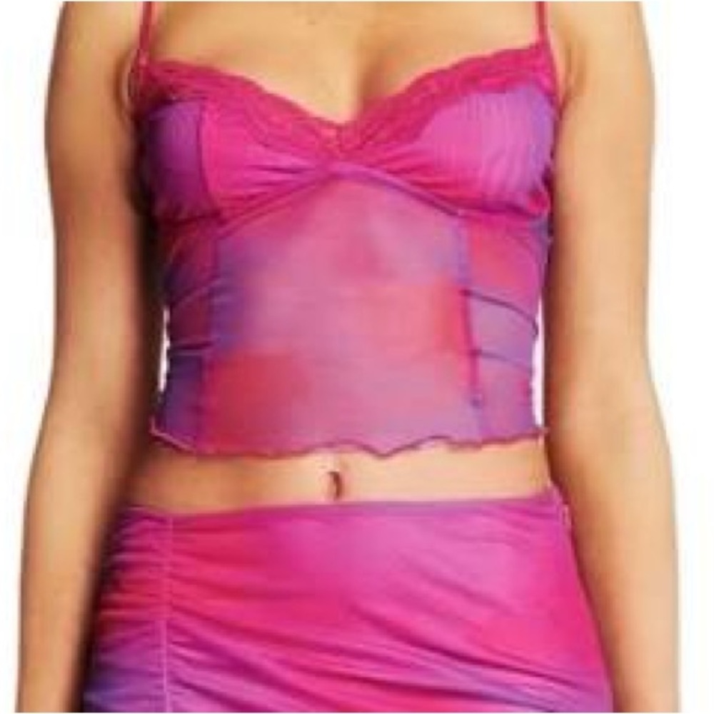 I.AM.GIA Women's Pink and Purple Lace Top